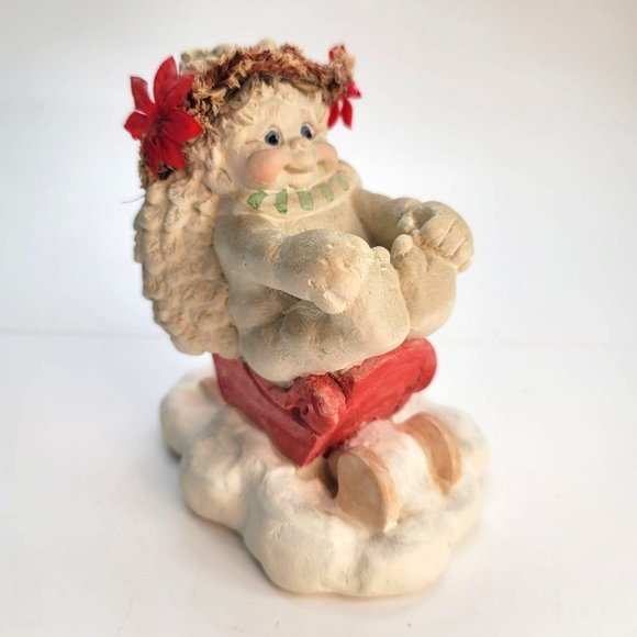 Dreamsicles Angel in Red Sleigh Winter Stamped Figurine Cast Art 1994 JJ3272 - Picture 2 of 7